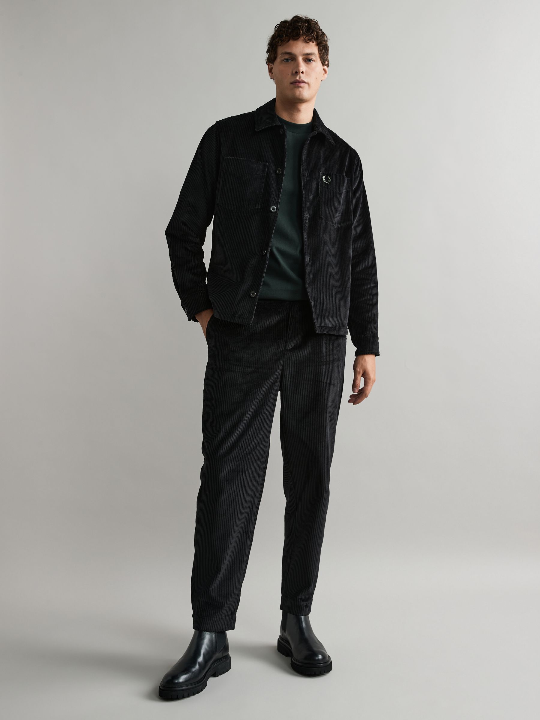 Zip Through Overshirt - Tennis Blue | | Fred Perry US