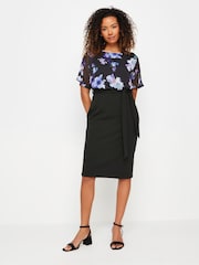 M&Co Black Floral 2 In 1 Shift Dress - Image 2 of 5