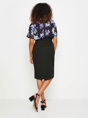 M&Co Black Floral 2 In 1 Shift Dress - Image 3 of 5