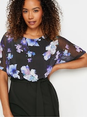M&Co Black Floral 2 In 1 Shift Dress - Image 4 of 5