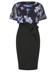 M&Co Black Floral 2 In 1 Shift Dress - Image 5 of 5