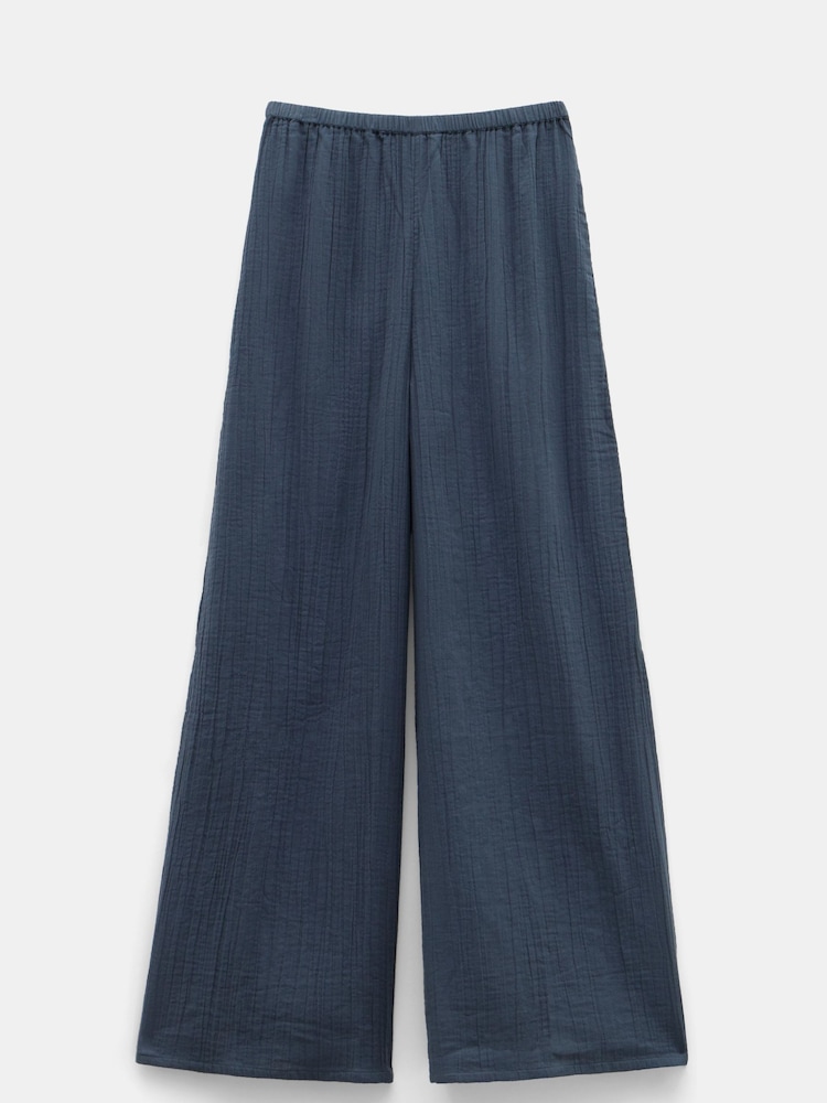 Hush Blue Elodie Beach 100% Cotton Trousers - Image 6 of 6