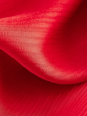 Scarlet Red Ruched Satin Crinkle Midi Dress - Image 3 of 3