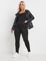 Yours Curve Black Stretch Pull On Jenny Jeggings - Image 1 of 5