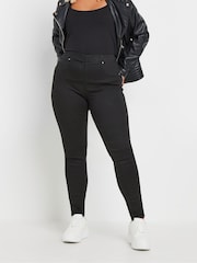 Yours Curve Black Stretch Pull On Jenny Jeggings - Image 4 of 5