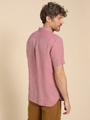White Stuff Pink Pembroke 100% Linen Shirt - Image 2 of 7