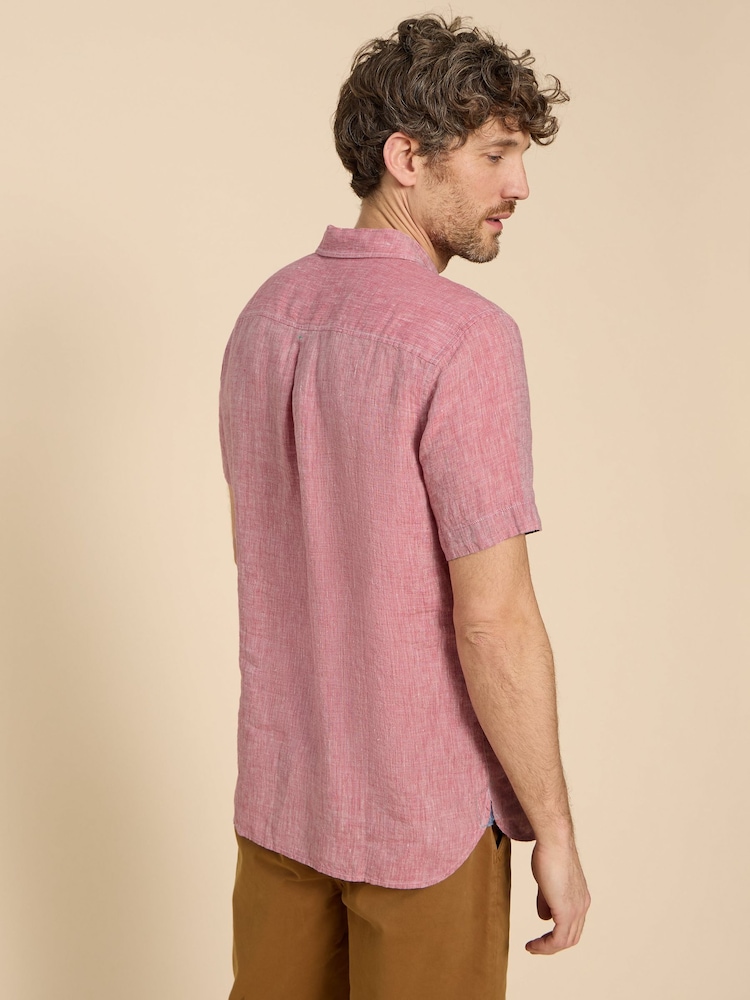 White Stuff Pink Pembroke 100% Linen Shirt - Image 2 of 7 White Stuff Pink Pembroke 100% Linen Shirt - Image 2 of 7