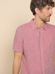 White Stuff Pink Pembroke 100% Linen Shirt - Image 4 of 7