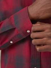 Red/Black Check Long Sleeve 100% Cotton Oxford Shirt - Image 5 of 8