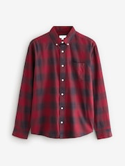 Red/Black Check Long Sleeve 100% Cotton Oxford Shirt - Image 6 of 8