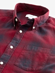 Red/Black Check Long Sleeve 100% Cotton Oxford Shirt - Image 7 of 8