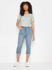M&Co Blue Boyfriend Light Wash Cropped Jeans - Image 2 of 4