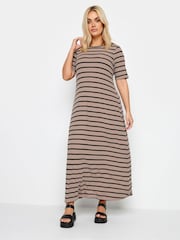 Yours Curve Brown Ribbed Swing Maxi Dress - Image 2 of 4