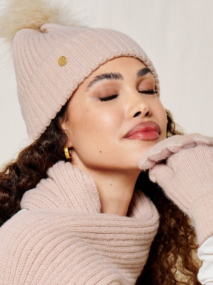 Katie Loxton Pink Knitted Hat - Image 1 of 4