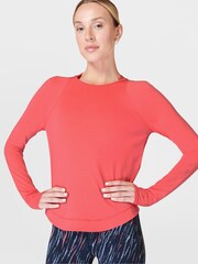 Sweaty Betty Coral Pink Breathe Easy Sleeve Top - Image 4 of 7