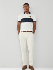 Hackett Men London Short Sleeve 100% Cotton White Polo Shirt - Image 3 of 9