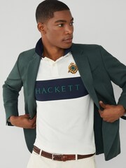 Hackett Men London Short Sleeve 100% Cotton White Polo Shirt - Image 4 of 9