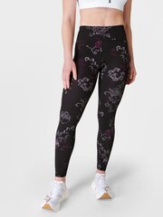 Sweaty Betty Black Tech Floral Print Full Length Aerial Core Workout Leggings - Image 1 of 10