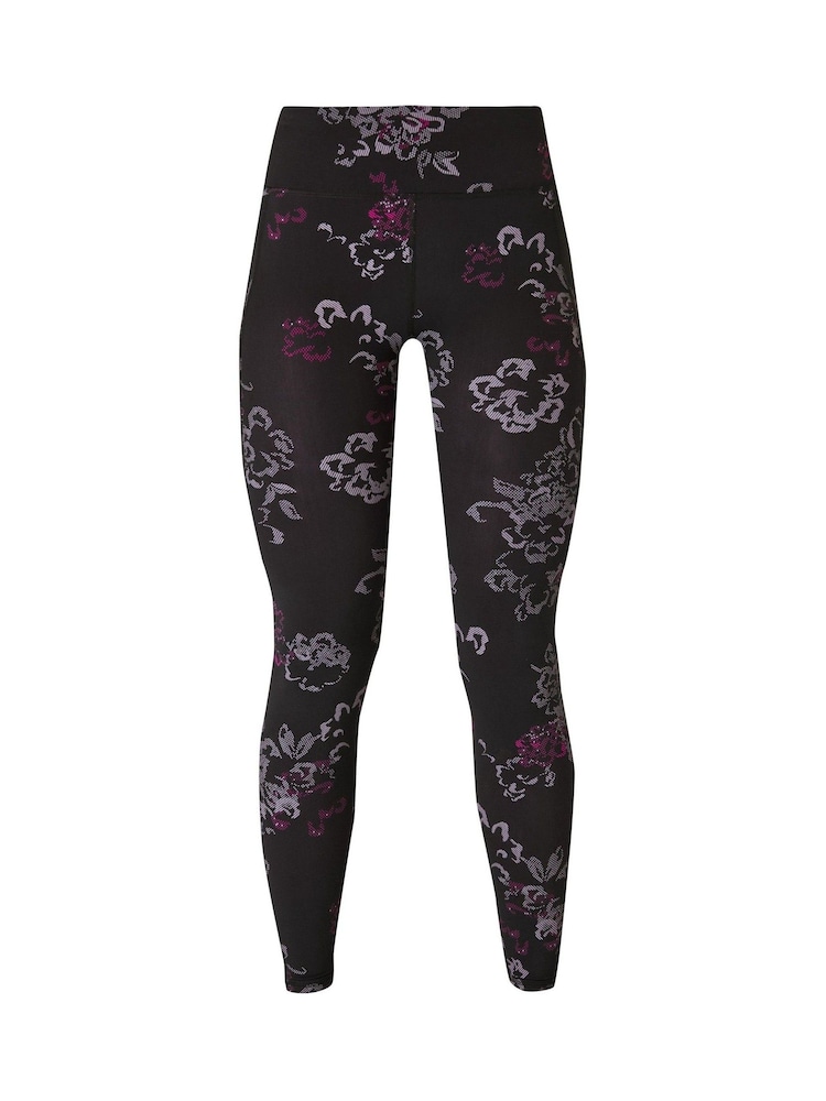 Sweaty Betty Black Tech Floral Print Full Length Aerial Core Workout Leggings - Image 10 of 10