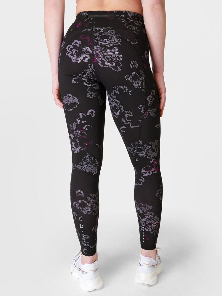 Sweaty Betty Black Tech Floral Print Full Length Aerial Core Workout Leggings - Image 2 of 10