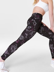 Sweaty Betty Black Tech Floral Print Full Length Aerial Core Workout Leggings - Image 3 of 10