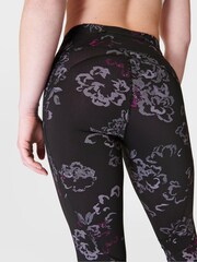 Sweaty Betty Black Tech Floral Print Full Length Aerial Core Workout Leggings - Image 7 of 10
