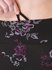 Sweaty Betty Black Tech Floral Print Full Length Aerial Core Workout Leggings - Image 8 of 10