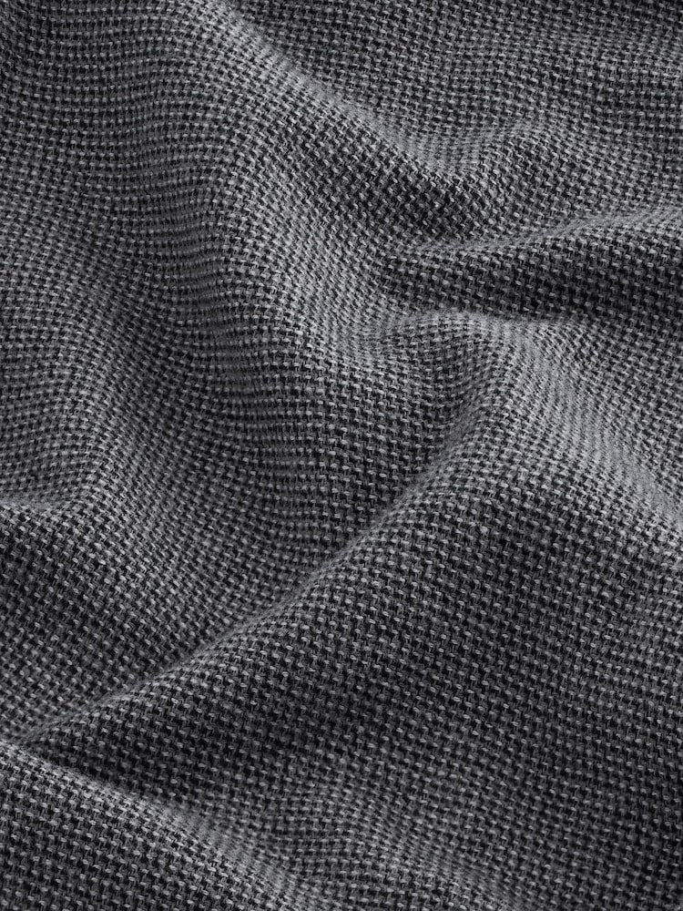 Grey Brushed Texture 100% Cotton Long Sleeve Shirt - Image 7 of 7