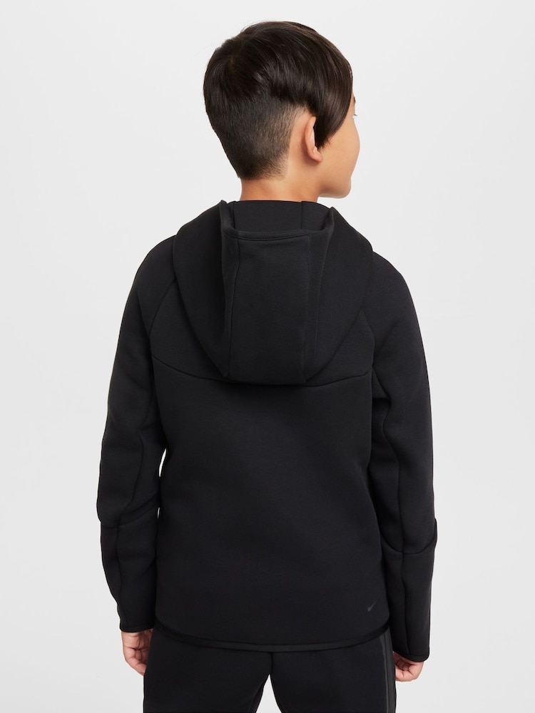 Czarny/Szary - Nike BeigeWhite Tech Fleece Zip Up Hoodie - Image 2 of 7