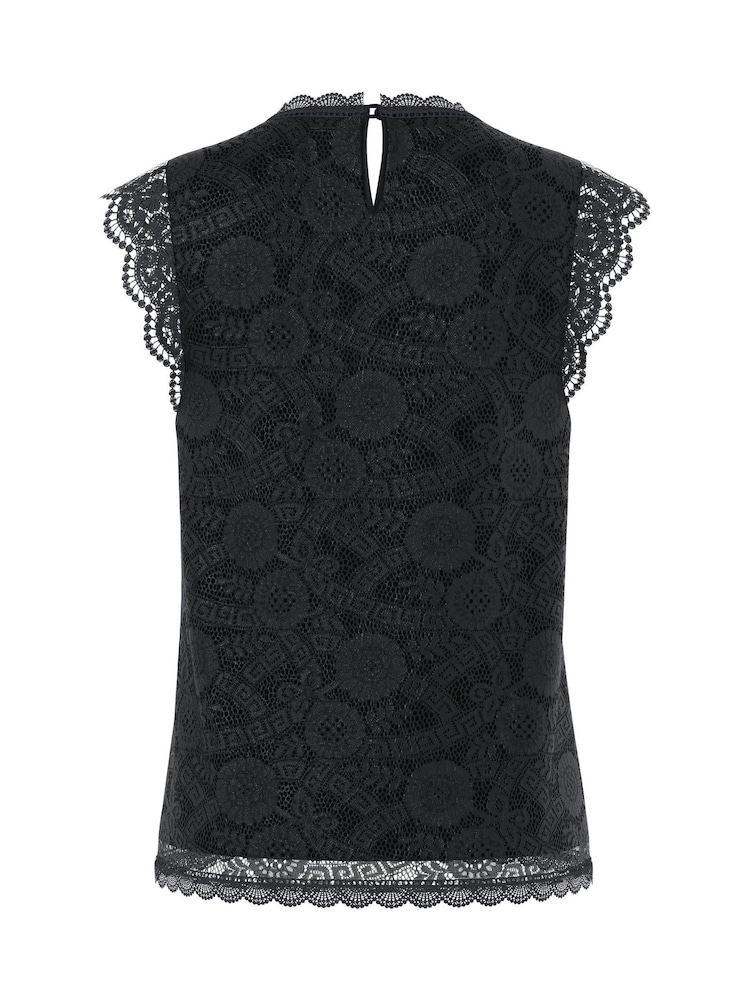 Preto - Top com detalhe de renda Pieces - Imagem 11 de 11
