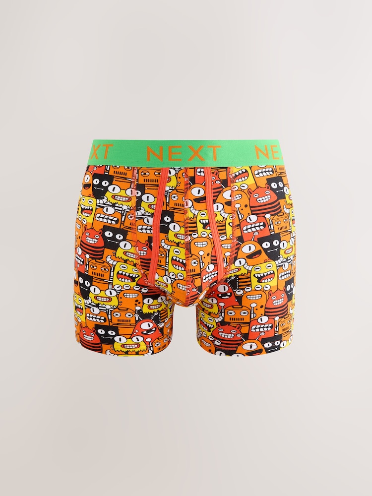 Bright Monster Pattern Print A-Front Boxers 4 Pack - Image 2 of 7
