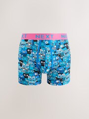 Bright Monster Pattern Print A-Front Boxers 4 Pack - Image 3 of 7