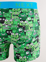 Bright Monster Pattern Print A-Front Boxers 4 Pack - Image 5 of 7
