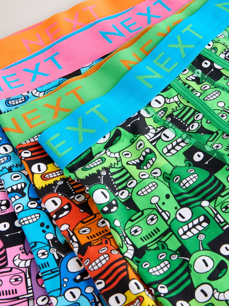 Bright Monster Pattern Print A-Front Boxers 4 Pack - Image 6 of 7