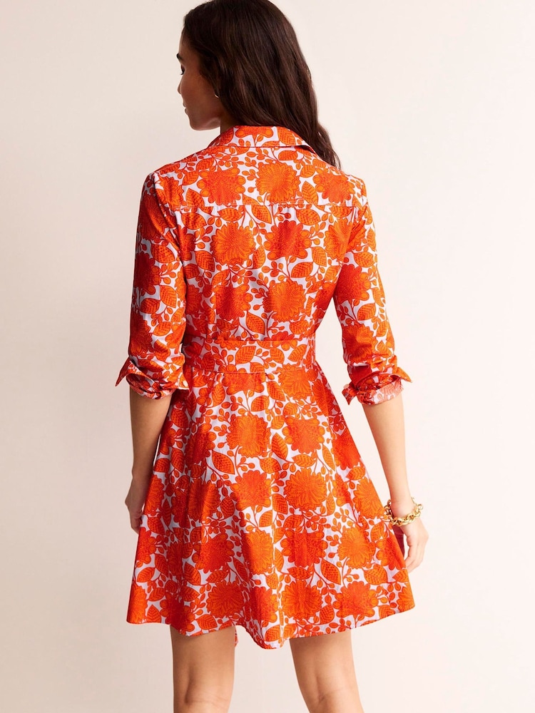 Boden Orange Amy 100% Cotton Short Shirt Dress - Image 2 of 6 Boden Orange Amy 100% Cotton Short Shirt Dress - Image 2 of 6