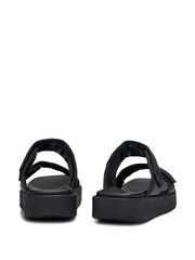 HUGO Faux Leather Slip-On Black Sandals With Padded Straps - Image 3 of 3