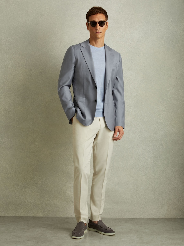 Reiss Azure Wool Blend Single Breasted Blazer with Silk - Bild 1 von 6 Reiss Azure Wool Blend Single Breasted Blazer with Silk - Bild 1 von 6