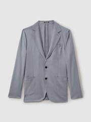 Reiss Airforce Blue Azure Wool Blend Single Breasted Blazer with Silk - Image 2 of 6