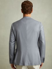 Reiss Airforce Blue Azure Wool Blend Single Breasted Blazer with Silk - Image 4 of 6