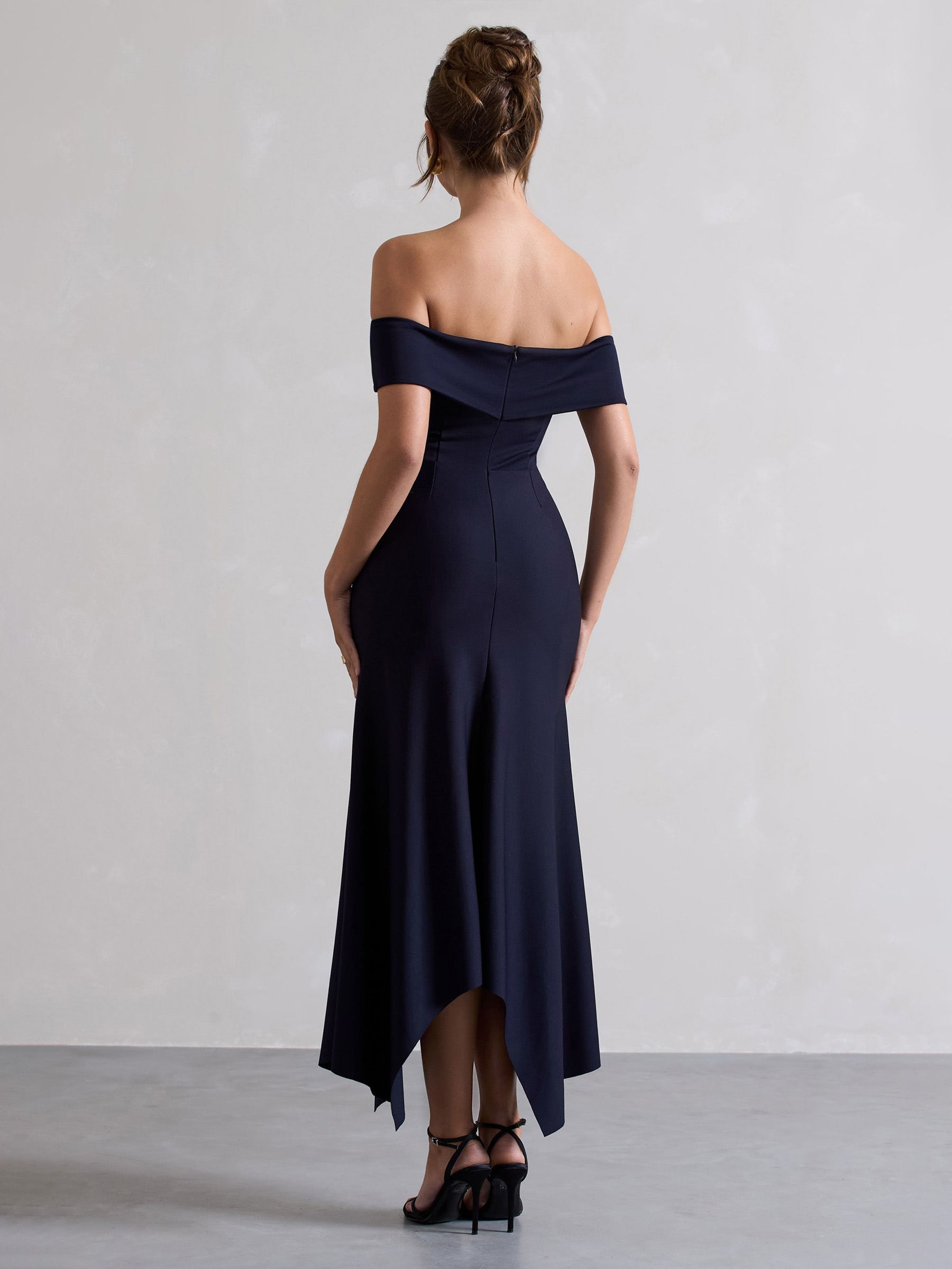 Buy Club L London Navy Blue Windsor Bardot Maxi Dress from Next USA