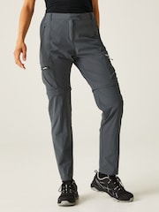 Regatta Grey Travel Light Zip Off Packaway Trousers - Image 1 of 9