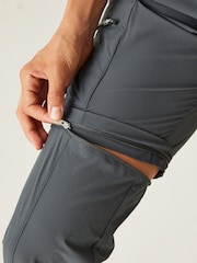 Regatta Grey Travel Light Zip Off Packaway Trousers - Image 5 of 9