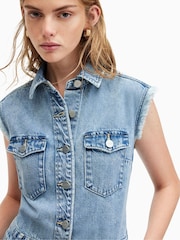 AllSaints Blue Blair Denim Dress - Image 2 of 6