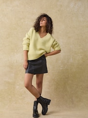 Yellow Rustic Soft Touch V-Neck Knitted Jumper - Image 1 of 7