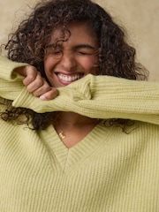 Yellow Rustic Soft Touch V-Neck Knitted Jumper - Image 5 of 7