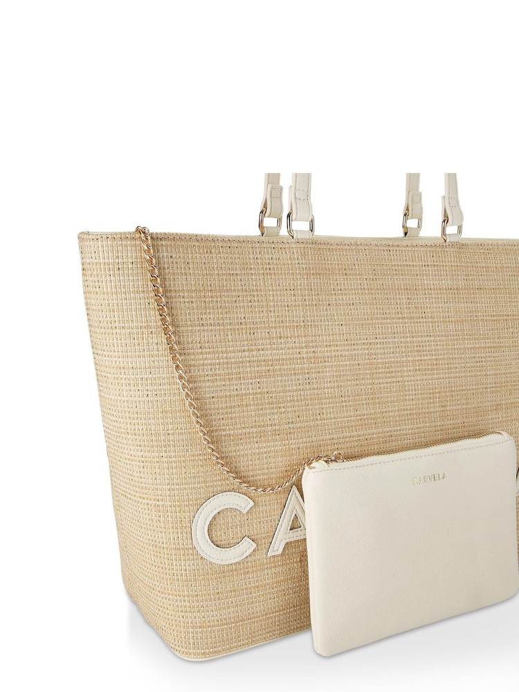 Carvela Cream Frame Winged Shopper Bag - Image 5 of 5
