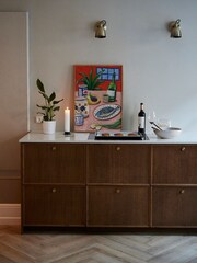 Paper Collective Multi Composition with Fish Framed Wall Art Print in Natural Oak Frame - Image 5 of 5