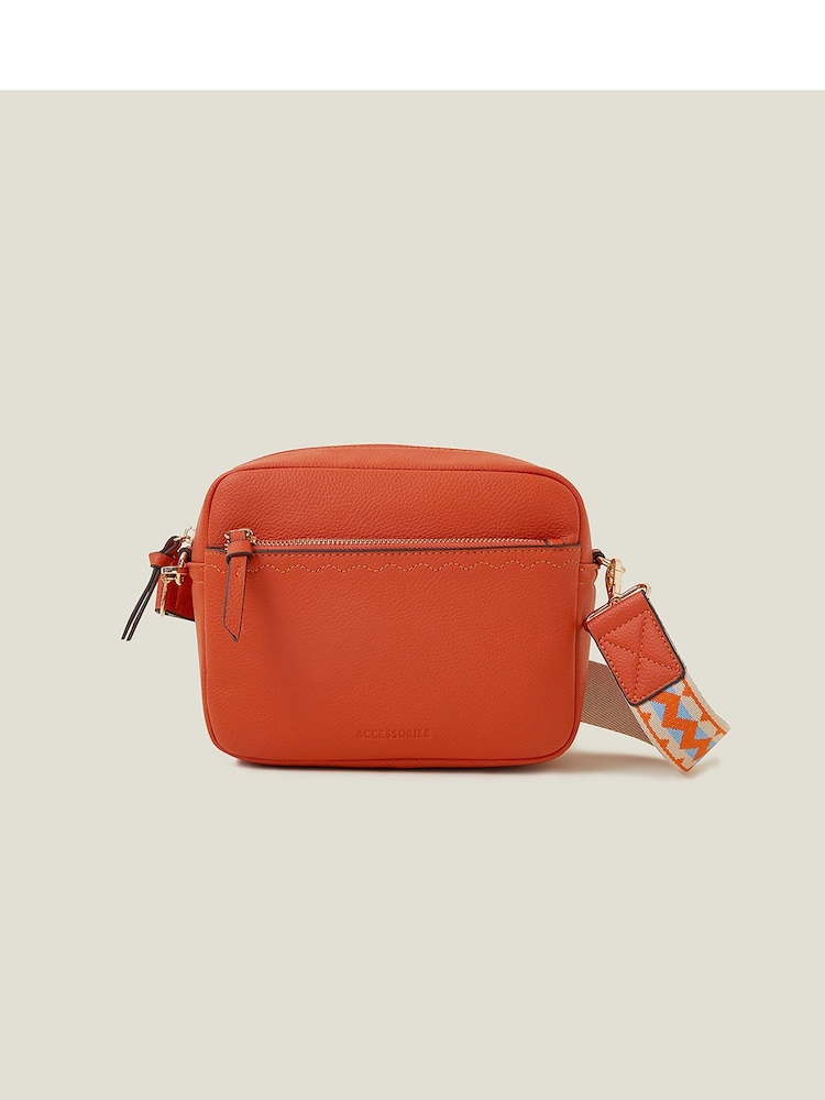 Accessorize Orange Camera Bag with Webbing Strap - Image 2 of 4