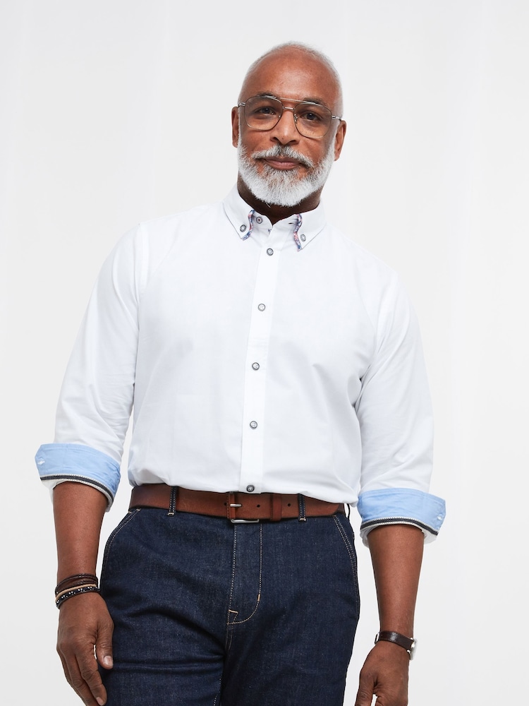 Joe Browns White 100% Cotton Delightful Double Collar Shirt - Image 1 of 5