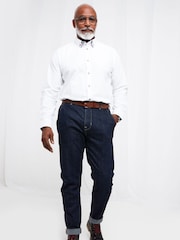 Joe Browns White 100% Cotton Delightful Double Collar Shirt - Image 3 of 5